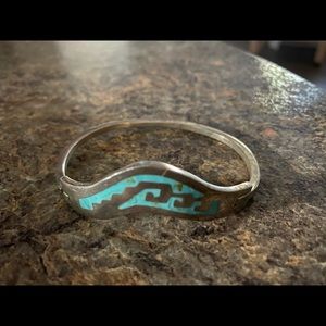 Sterling Silver & Turquiose MX Taxco Bracelet